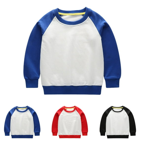 Agkizg Boys Long Sleeve Tops,Casual T-Shirts for Kids,Toddler Kids Boys Girls Solid Color Leggings Casual Kids Sports Hoodie Top