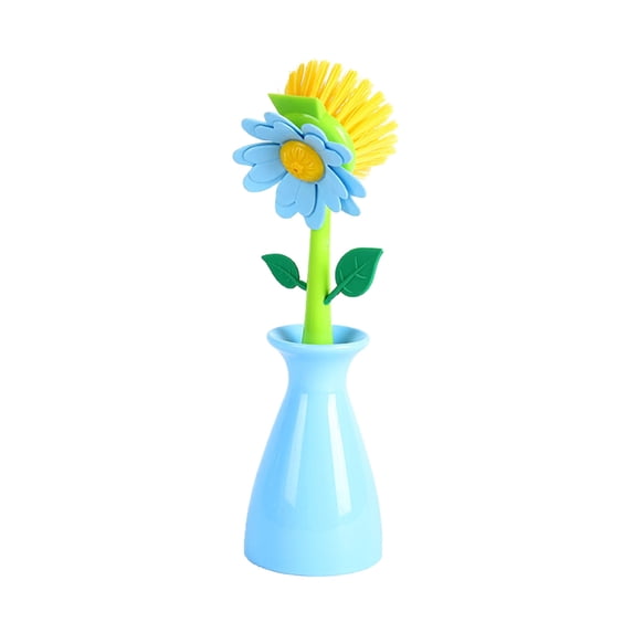 PRETXORVE Dish Brush, Sunflower Universal Brush Set - Kitchen Cleaning Brush with Long Handle and Base - Pots and Pans Cleaning Brush, Kitchen Pan Cleaning Brush