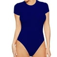thumbnail image 1 of Spring Bustiers for Women Plus Size Corsets for Women Womens Shapeware Bodysuit Women's Fashion Casual Round Neck Bodysuit Solid Color Charming Slim Fit Short Sleeve T-shirt, 1 of 6