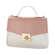 Zeceouar Unisex Leather Crossbody Bag with Multi Compartment, Pink