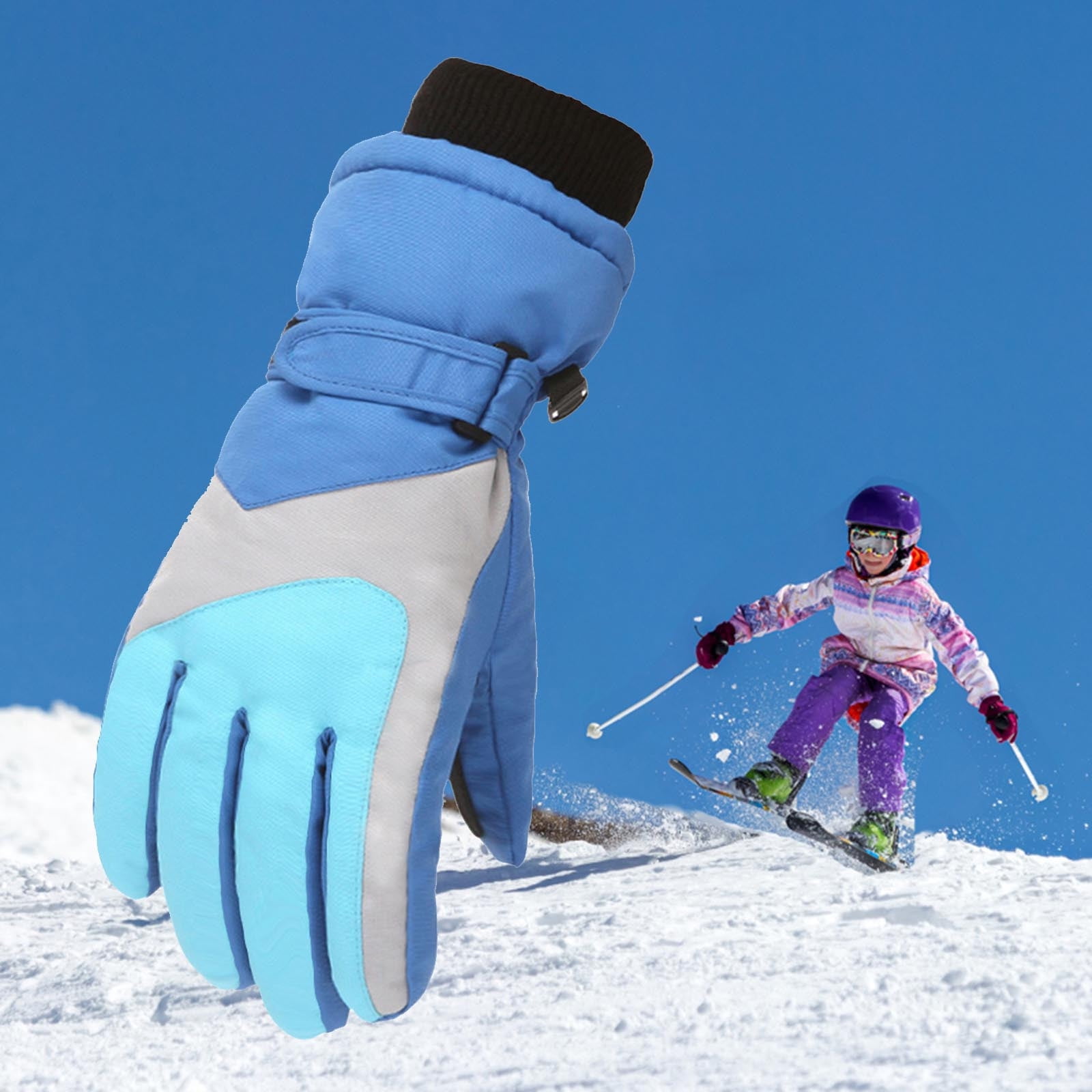 Spring Savings Clearance Items! Zeceouar Kids Toddler Winter Fleece Snow  Ski Gloves Children Waterproof Windproof Warm Glove Outdoor Thermal Snow  Mitten for Cold Weather Girls Boys 4-16 Years 