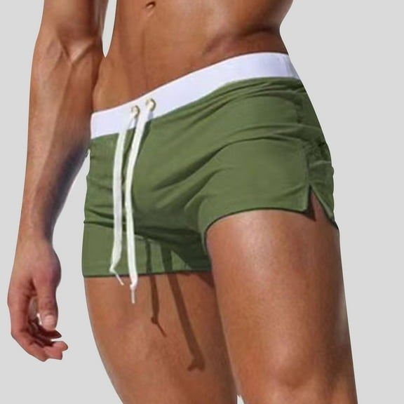 LADIGASU Men Casual High Stretch Swim High Elasticity And Softness Shorts Swimming Pants