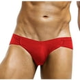 thumbnail image 1 of LADIGASU Men Sexy Solid Ice Silk U Raised Pouch Thong Breathable Underwear, 1 of 4