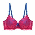 thumbnail image 1 of LADIGASU Women's Lace With Color Sexy Double Breasted Push Up Bra, 1 of 2