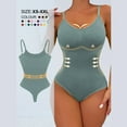 thumbnail image 1 of LADIGASU Womens Solid Color Sexy Chest Support Shaping Abdomen Corset Shapewear Bodysuit, 1 of 5