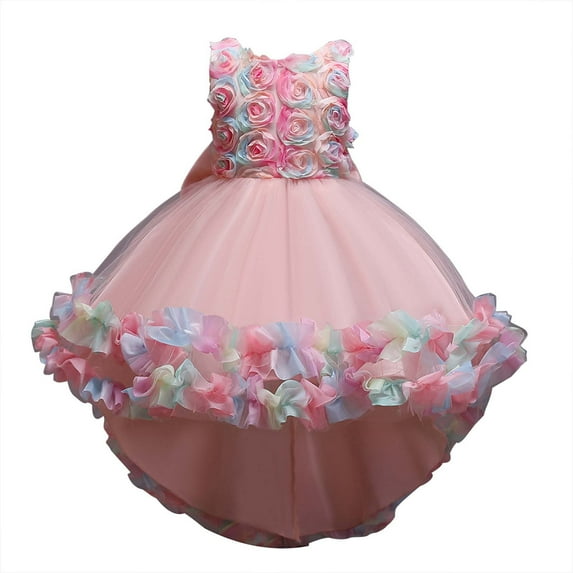 Lindreshi Baby Girl Clothes Children Dress Girl No Sleeve Princess Dress Flower Tail Dress Skirt Skirt Net Gauze Dress Canonicals