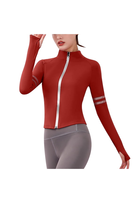 Cardigan Sweaters for Women Lightweight Women's Outdoor Running Fitness Exercise Zipper Quick Dry Cardigan Stand Collar Long Sleeve Jacket Yoga Jacket
