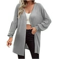 thumbnail image 1 of Lindreshi Cardigans for Women Plus Size Fashion Women Solid Loose Long Sleeve Cardigan Coat Blouse, 1 of 6