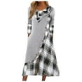 thumbnail image 1 of Lindreshi Fall Dresses for Women 2025 Homecoming Dresses Fall and Winter New Floral Dress Slim Temperament Lantern Sleeve Tie Cake Dress, 1 of 5