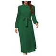 thumbnail image 1 of Lindreshi Fall Dresses for Women 2025 Homecoming Dresses Fall and Winter New Slim Temperament Dress Collar Bubble Sleeve Pleated Skirt, 1 of 6