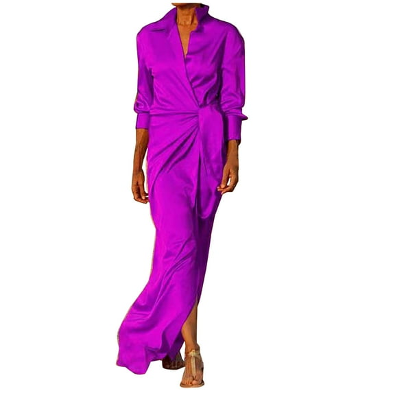 Spring Savings Clearance Lindreshi Fall Dresses for Women 2023 Homecoming Dresses Fashion Women Sexy Casual Bandage V-Neck Solid Slimming Long Leeve Dress