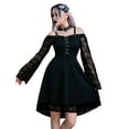 thumbnail image 1 of Lindreshi Fall Dresses for Women 2025 Homecoming Dresses Fashion Women Summer Lace Casual Pullover Long Sleeve Mini Dress, 1 of 3