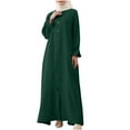 thumbnail image 1 of Lindreshi Fall Dresses for Women 2025 Homecoming Dresses Women's Fashion Turndown Collar Loose Long Sleeve Solid Ankle-Length Dress Long Dress, 1 of 8