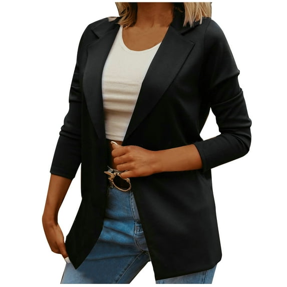 Lindreshi Fall Jackets for Women Blazer Women's Casual Pure Color Casual Through Pure Color Ladies