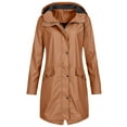 thumbnail image 1 of Spring Savings Clearance Lindreshi Fall Savings Clearance Rain Jackets for Women Waterproof with Hood Women's Solid Color Rain Jacket Outdoor Hooded Windproof Long Coat, 1 of 5