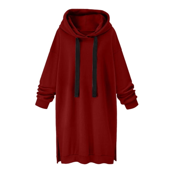 Lindreshi Hoodies for Women Women's Color Long Velvet Loose Casual Long Sleeved Hooded Tops