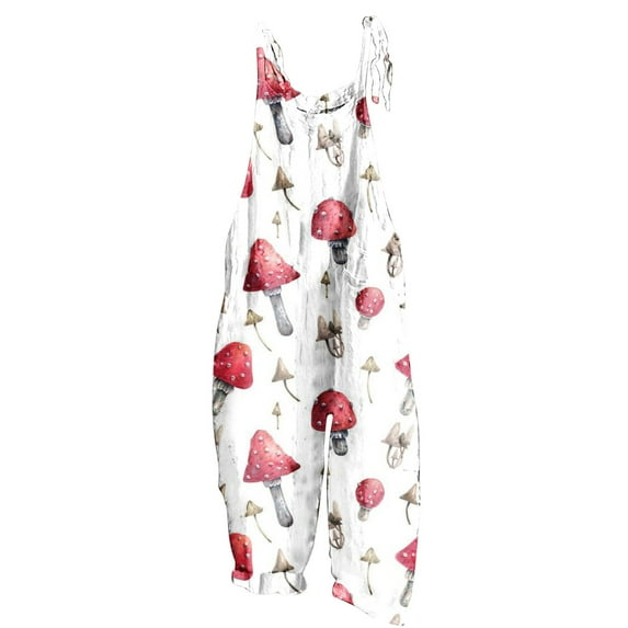 Spring Savings Clearance Lindreshi Jumpsuits for Women Casual Women Ladies Printed Summer Sleeveless Backless Loose Long Playsuits Rompers Jumpsuit