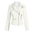 thumbnail image 1 of Spring Savings Clearance Lindreshi Leather Jackets for Women Clearance Women's Leather Long Sleeved Short Lapel Jacket Jacket Jacket, 1 of 2