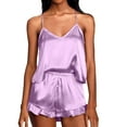 thumbnail image 1 of Spring Savings Clearance Lindreshi Lingerie Sets for Women 2pc Set Women's Casual Print Colorblock Frill Hem Set Housewear Sexy Suspender Vest Suit, 1 of 9