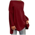 thumbnail image 1 of Lindreshi Long Sleeve Shirts for Women Women Fashion Solid Basic Casual Loose Pullover Long Sleeve T-Shirt Tops, 1 of 5