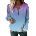 thumbnail image 1 of Lindreshi Long Sleeve Shirts for Women Women's Printed Zippered Round Neck Long Sleeved Top, 1 of 4
