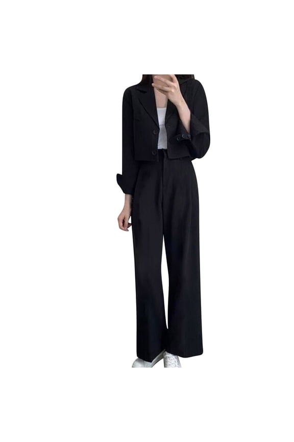 Loungewear Sets for Women 2 Piece Women's Fashion High-end Sense Temperament Commuting Suit Long Sleeved Lapel Set