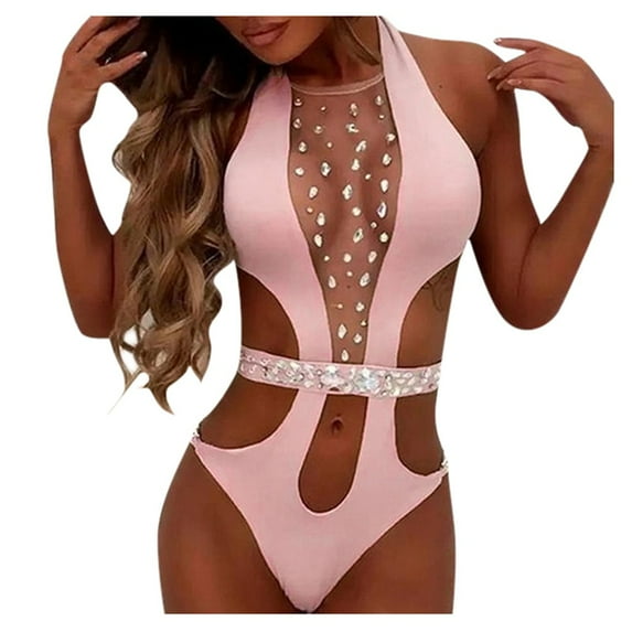 Lindreshi One Piece Swimsuits for Women Women Bandage Deep V Neck Bikini Piece Swimsuit Bathing Suit Swimwear