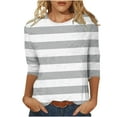 thumbnail image 1 of Lindreshi Plus Size Tops Long Sleeve Women's Fashion Printed T-Shirt 3/4 Sleeves Blouse Round Neck Casual Tops, 1 of 5