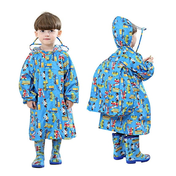 Spring Savings Clearance Lindreshi Rain Jacket Kids Clearance Toddler Kids Rainwear with School Bag Cover Raincoat Rain Ponchos Jacket