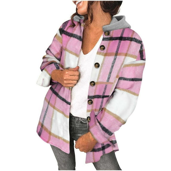 Spring Savings Clearance Lindreshi Shackets for Women 2023 Fall Fashion Women Tops Long Sleeve Printing Hooded Blouse Pockets Sweatshirt Coat