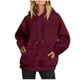 thumbnail image 1 of Spring Savings Clearance Lindreshi Shackets for Women 2023 Fall Women Fashion Solid Blouse Long Sleeve Tops Sweatshirt Pockets Hoodied, 1 of 4