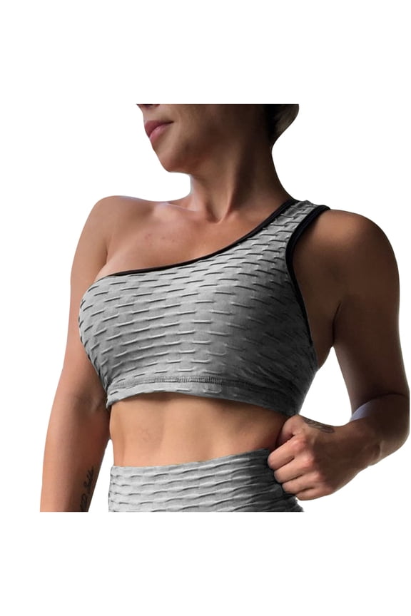 Sports Bras for Women High Impact Fashion Women Solid Color Sleeveless Cold Shoulder Casual Tanks Blouse Tops