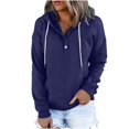 thumbnail image 1 of Spring Savings Clearance Lindreshi Sweatshirts for Women Loose Fit Clearance Women's Hooded Solid Color Long-Sleeved Sweatshirt Casual Blouse Pullover Tops, 1 of 7