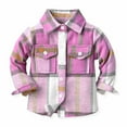 thumbnail image 1 of Lindreshi Winter Coats for Toddler Girls and Boys Toddler Flannel Shirt Jacket Plaid Long Sleeve Lapel Shacket Kids Boys Girls Coats Fall Tops, 1 of 8