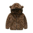 thumbnail image 1 of Spring Savings Clearance Lindreshi Winter Coats for Toddler Girls and Boys Toddler Baby Boys Girls Leopard Print Gradient Plush Cute Bear Ears Winter Hoodie Thick Coat Jacket, 1 of 9