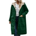 thumbnail image 1 of Spring Savings Clearance Lindreshi Winter Coats for Women 2023 Trendy Women's Winter Casual Loose Fashion Color Pocket Zippered Tops Reversible Long Cotton Coat, 1 of 6