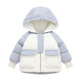 thumbnail image 1 of Lindreshi Winter Coats for Toddler Girls and Boys Winter Baby Boys Girls Contrast Color Hooded Cotton Jacket, 1 of 4
