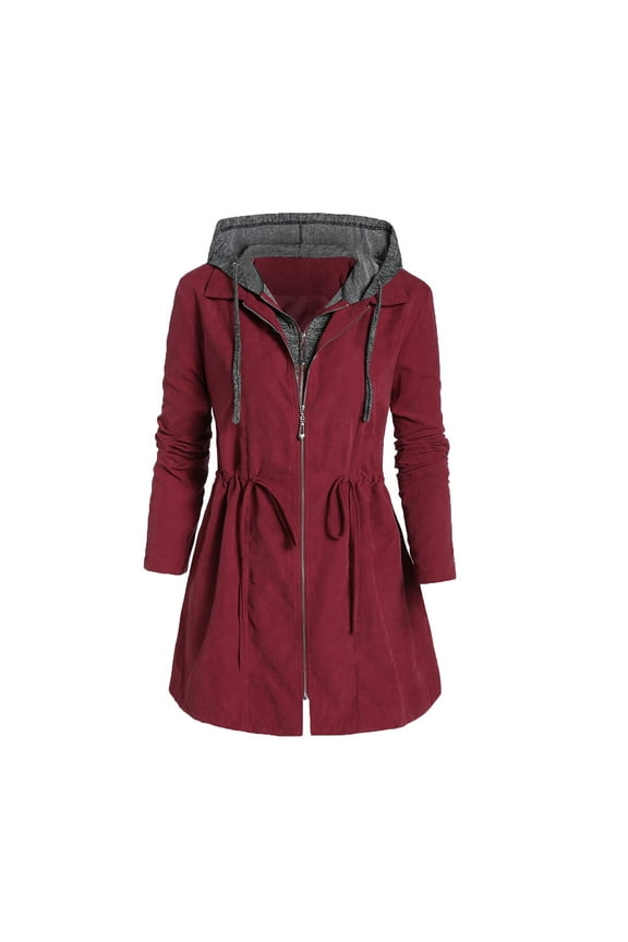 Winter Coats for Women Fashion Women Zipper Patchwork Winter Fly Hooded Space Plus Thick Cotton Coat