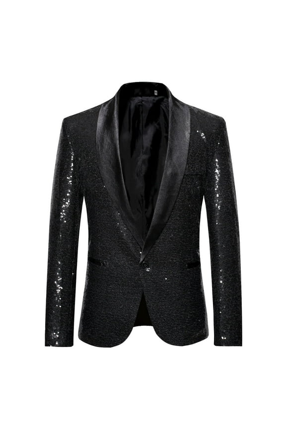Winter Coats for Women Plus Size Men's and Winter Fashion Personality Sequins Casual Suit Jacket