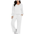 thumbnail image 1 of Spring Savings Clearance Lindreshi Womens Pajama Sets 2PC Women 2023 Color Sports Suit Casual Sports Hoodie Pant Two-Piece Set, 1 of 7