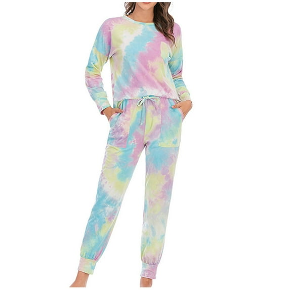 Lindreshi Womens Pajama Sets 2pc Women's Long-Sleeved Pantsuit Casual Pajamas