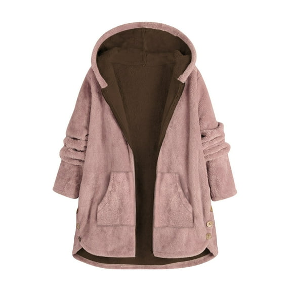 Lindreshi Womens Plus Size Jackets and Coats Women's Long Sleeve Fleece Colorblock Hooded Drawstring Pocket Zip Jacket Top Blouse