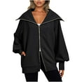 thumbnail image 1 of Lindreshi Zip up Hoodies for Women Fashion Women's Zipper V-Neck Pullover Tops Long Sleeve Print Hooded Blouse Sweatshirt, 1 of 7