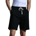 thumbnail image 1 of Npasoilc Athletic Gym Shorts for Men Cotton Elastic Waist Drawstring Lacing Solid Color Casual Workout Shorts, 1 of 6
