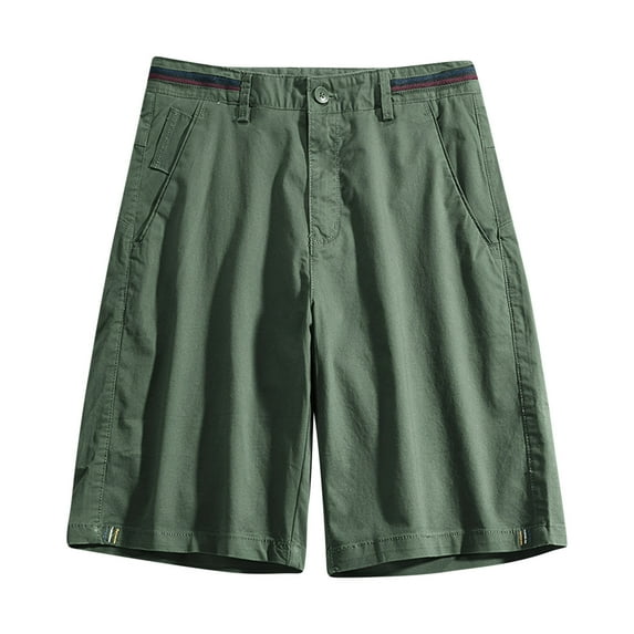 Npasoilc Cargo Shorts for Men Cotton Button Zipper Outdoor Straight Leg Solid Color Casual Athletic Loose Shorts
