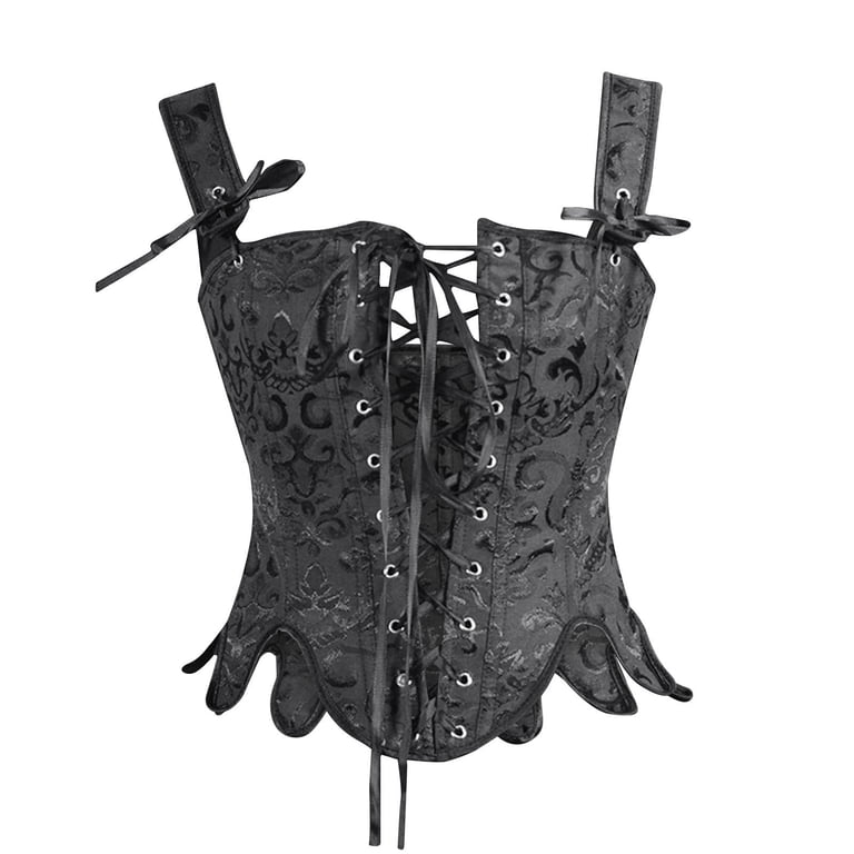 Corset Femme En Satin Avec Lacets - Style Vintage, Gothique, Médiéval - Pour Halloween, Cosplay, Soirée - Taille Adjustable