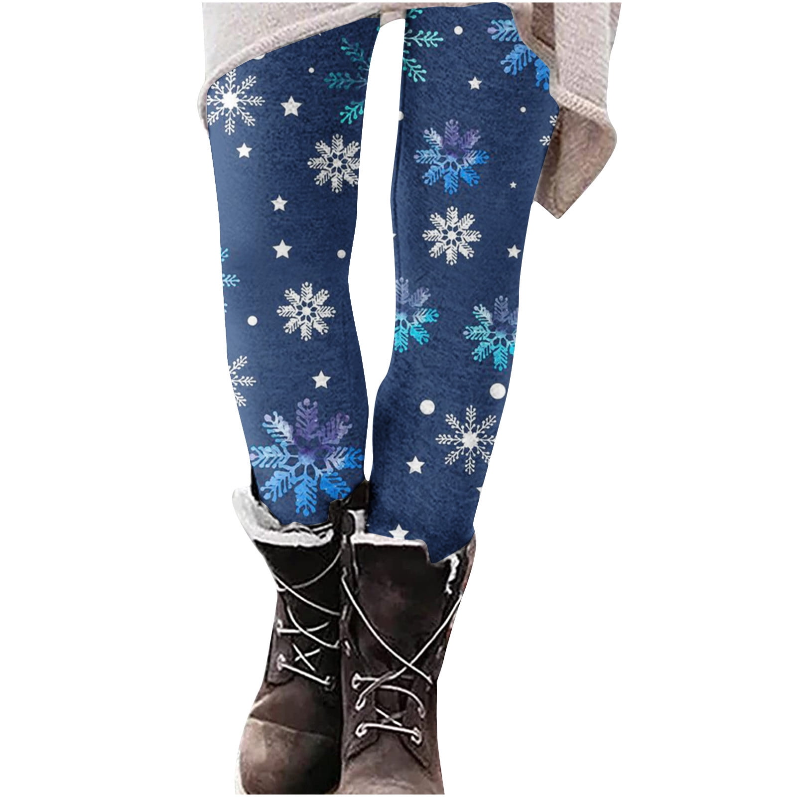 Blue Snowflake Christmas Leggings