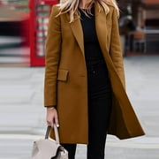 Spring Savings Clearance!formal Long Trench Coats for Women Plus Size, Spring Jackets for Women,Plus Size Business Attire for Women Long Sleeve Single Breasted Slimming Suit Spring Coats
