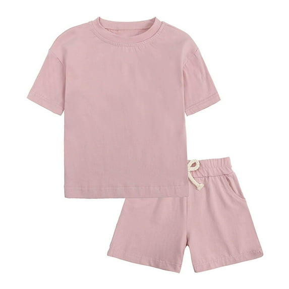 Spring Savings! EGNMCR Boys Suit Toddler Suit Fashion Summer Casual Printed Short Sleeve Round Neck T Shirts And Shorts Two Piece Set