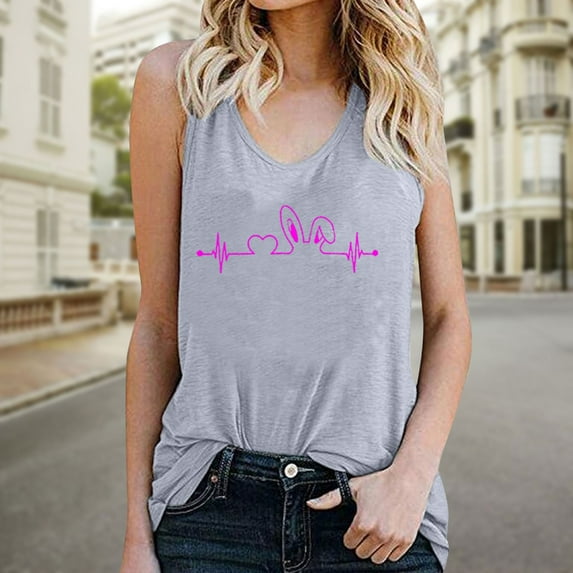 Black*Friday Deals 2025 Clearance under $5 GaThRRgYP Workout Tops for Women,Women's Sleeveless Round Neck Elastic Waist Top,Women's Pullover Sleeveless Printing Solid Color Vest Tops